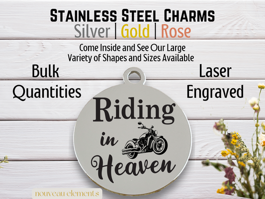 Riding in Heaven | Laser Engraved Stainless Steel Charm