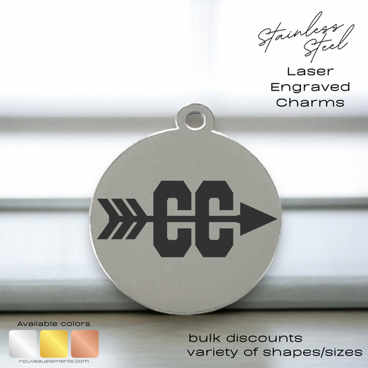 Cross Country |  Engraved Stainless Steel Charm