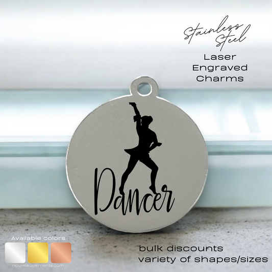 Dancer | Engraved Stainless Steel Charm