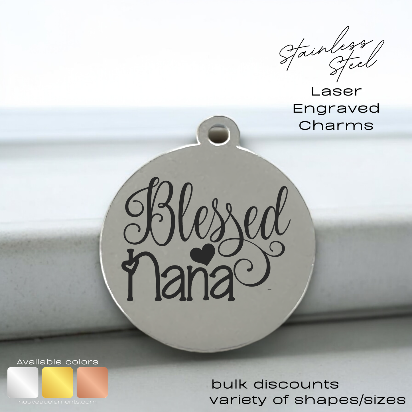 Blessed Nana | Engraved Stainless Steel Charm